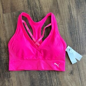 Puma Women's Vibrant Pink Sports Bra
